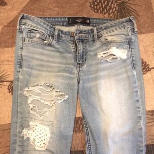 Hollister crop ripped distressed skinny jeans